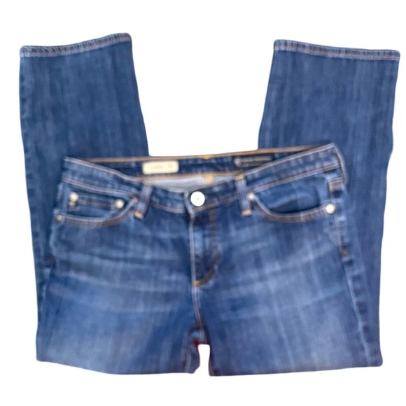 AG Adriano Goldschmied The Capri Blue Denim Cropped Jeans Non Distressed Size 30 - Picture 4 of 11